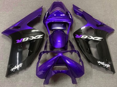Púrpura Brillante & Negro 2003-2004 Kawasaki ZX6R Carenados Moto