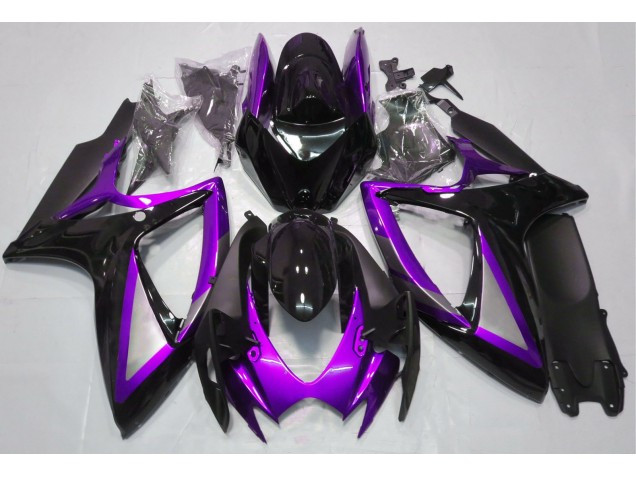 Púrpura Brillante & Negro 2006-2007 Suzuki GSXR 600-750 Carenados Moto