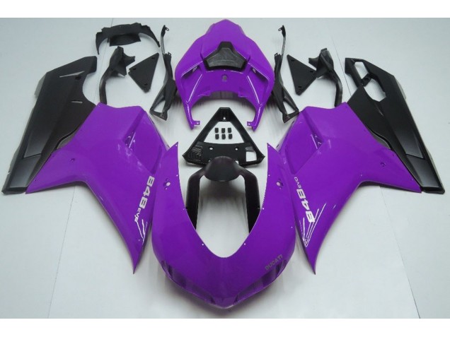 Púrpura Brillante & Negro 2007-2014 Ducati 848 1098 1198 Carenados Moto Púrpura Brillante & Negro 2007-2014 Ducati 848 1098 1198 Carenados Moto