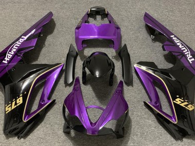 Púrpura Brillante & Negro 2009-2012 Triumph Daytona 675 Carenados Moto