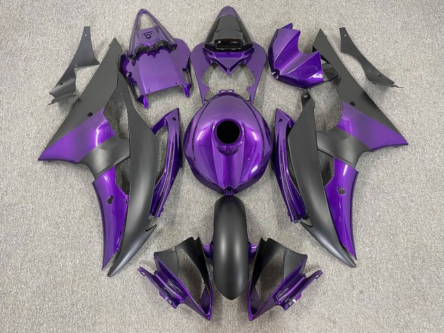 Púrpura & Negro Mate 2008-2016 Yamaha R6 Carenados Moto Púrpura & Negro Mate 2008-2016 Yamaha R6 Carenados Moto