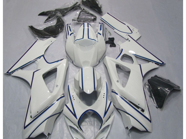Raya Fina Azul Blanca Brillante 2007-2008 Suzuki GSXR 1000 Carenados Moto Raya Fina Azul Blanca Brillante 2007-2008 Suzuki GSXR 1000 Carenados Moto