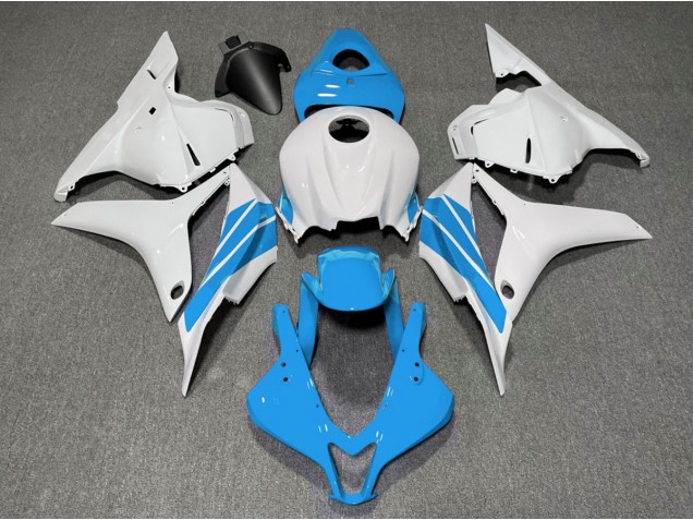 Raya Lateral Azul Claro & Blanca 2009-2012 Honda CBR600RR Carenados Moto Raya Lateral Azul Claro & Blanca 2009-2012 Honda CBR600RR Carenados Moto