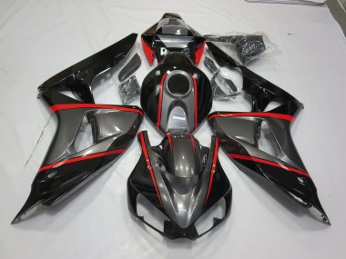 Raya Plateada Negra & Roja 2006-2007 Honda CBR1000RR Carenados Moto