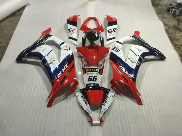 Rojo Azul & Blanco Carreras 2011-2015 Kawasaki ZX10R Carenados Moto Rojo Azul & Blanco Carreras 2011-2015 Kawasaki ZX10R Carenados Moto