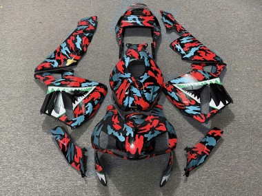 Rojo & Azul Camuflaje 2003-2004 Honda CBR600RR Carenados Moto