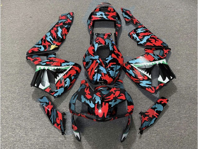 Rojo & Azul Camuflaje 2003-2004 Honda CBR600RR Carenados Moto Rojo & Azul Camuflaje 2003-2004 Honda CBR600RR Carenados Moto