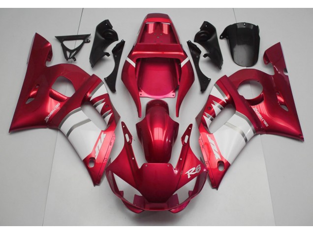 Rojo Blanco 1998-2002 Yamaha R6 Carenados Moto Rojo Blanco 1998-2002 Yamaha R6 Carenados Moto