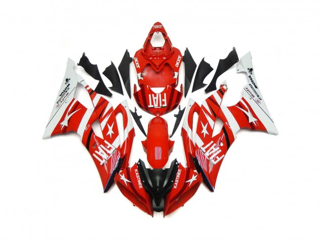 Rojo & Blanco Con Estrellas 2008-2016 Yamaha R6 Carenados Moto