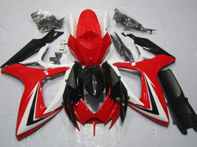 Rojo Blanco & Negro 2006-2007 Suzuki GSXR 600-750 Carenados Moto Rojo Blanco & Negro 2006-2007 Suzuki GSXR 600-750 Carenados Moto