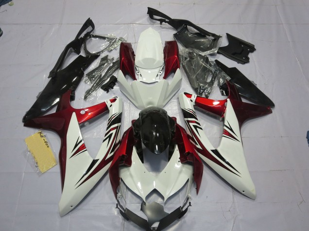 Rojo Blanco Negro 2008-2010 Suzuki GSXR 600-750 Carenados Moto Rojo Blanco Negro 2008-2010 Suzuki GSXR 600-750 Carenados Moto