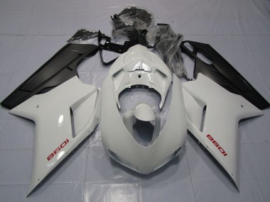 Rojo Blanco & Negro Mate 2007-2014 Ducati 848 1098 1198 Carenados Moto