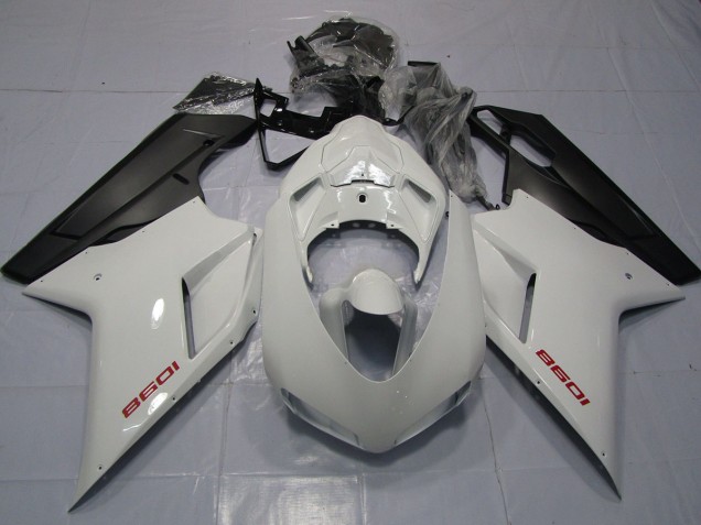 Rojo Blanco & Negro Mate 2007-2014 Ducati 848 1098 1198 Carenados Moto Rojo Blanco & Negro Mate 2007-2014 Ducati 848 1098 1198 Carenados Moto