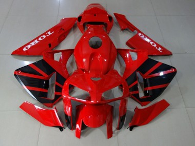 Rojo Brillante 2005-2006 Honda CBR600RR Carenados Moto