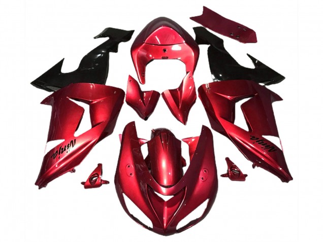 Rojo Brillante 2006-2007 Kawasaki ZX10R Carenados Moto Rojo Brillante 2006-2007 Kawasaki ZX10R Carenados Moto