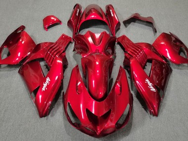 Rojo Brillante 2006-2011 Kawasaki ZX14R Carenados Moto