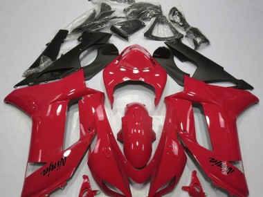 Rojo Brillante 2007-2008 Kawasaki ZX6R Carenados Moto