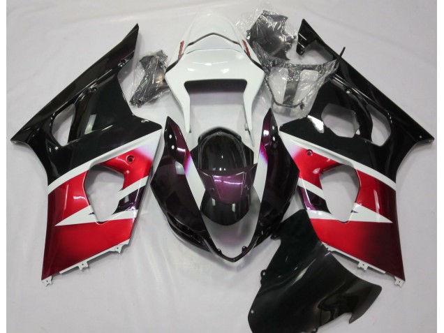 Rojo Brillante & Blanco 2003-2004 Suzuki GSXR 1000 Carenados Moto Rojo Brillante & Blanco 2003-2004 Suzuki GSXR 1000 Carenados Moto