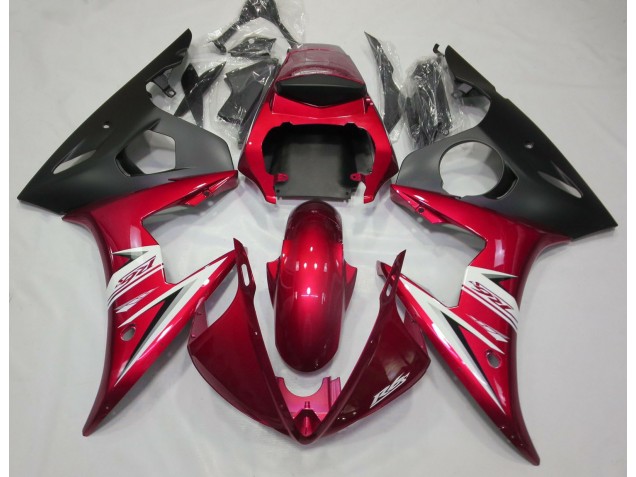 Rojo Brillante & Blanco 2003-2004 Yamaha R6 Carenados Moto Rojo Brillante & Blanco 2003-2004 Yamaha R6 Carenados Moto