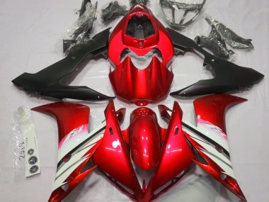 Rojo Brillante & Blanco 2004-2006 Yamaha R1 Carenados Moto