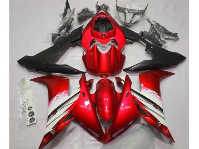 Rojo Brillante & Blanco 2004-2006 Yamaha R1 Carenados Moto Rojo Brillante & Blanco 2004-2006 Yamaha R1 Carenados Moto