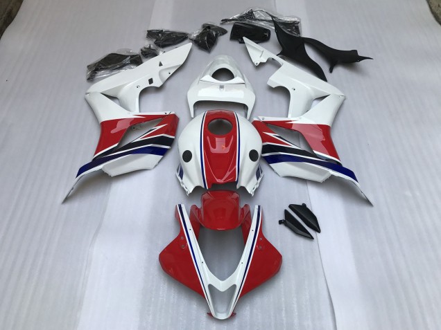 Rojo Brillante & Blanco 2007-2008 Honda CBR600RR Carenados Moto