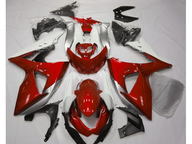 Rojo Brillante & Blanco 2009-2016 Suzuki GSXR 1000 Carenados Moto Rojo Brillante & Blanco 2009-2016 Suzuki GSXR 1000 Carenados Moto