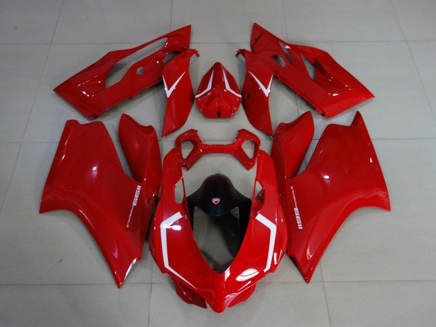 Rojo Brillante & Blanco 2011-2014 Ducati 1199 Carenados Moto Rojo Brillante & Blanco 2011-2014 Ducati 1199 Carenados Moto