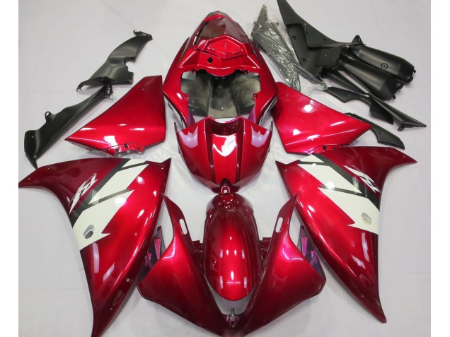 Rojo Brillante & Blanco 2012-2014 Yamaha R1 Carenados Moto Rojo Brillante & Blanco 2012-2014 Yamaha R1 Carenados Moto