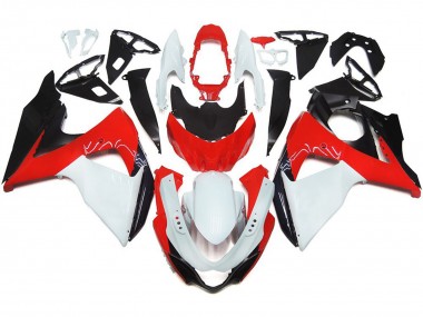 Rojo Brillante Con Blanco & Negro 2009-2016 Suzuki GSXR 1000 Carenados Moto