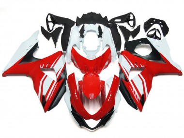 Rojo Brillante Con Estilo Negro 2009-2016 Suzuki GSXR 1000 Carenados Moto