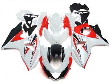 Rojo Brillante Con Estilo Personalizado En Blanco & Negro 2009-2016 Suzuki GSXR 1000 Carenados Moto
