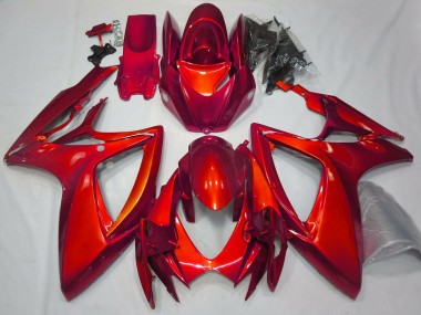 Rojo Brillante Liso 2006-2007 Suzuki GSXR 600-750 Carenados Moto