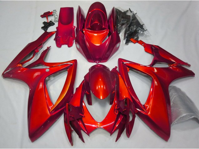 Rojo Brillante Liso 2006-2007 Suzuki GSXR 600-750 Carenados Moto Rojo Brillante Liso 2006-2007 Suzuki GSXR 600-750 Carenados Moto