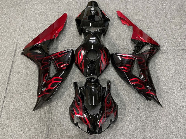 Rojo Brillante Llama 2006-2007 Honda CBR1000RR Carenados Moto