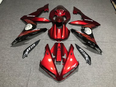 Rojo Brillante & Logotipos 2004-2006 Yamaha R1 Carenados Moto