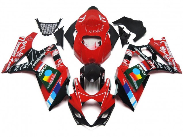 Rojo Brillante Multicolor 2007-2008 Suzuki GSXR 1000 Carenados Moto Rojo Brillante Multicolor 2007-2008 Suzuki GSXR 1000 Carenados Moto