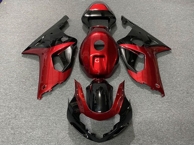 Rojo Brillante & Negro 2001-2003 Suzuki GSXR 600-750 Carenados Moto Rojo Brillante & Negro 2001-2003 Suzuki GSXR 600-750 Carenados Moto