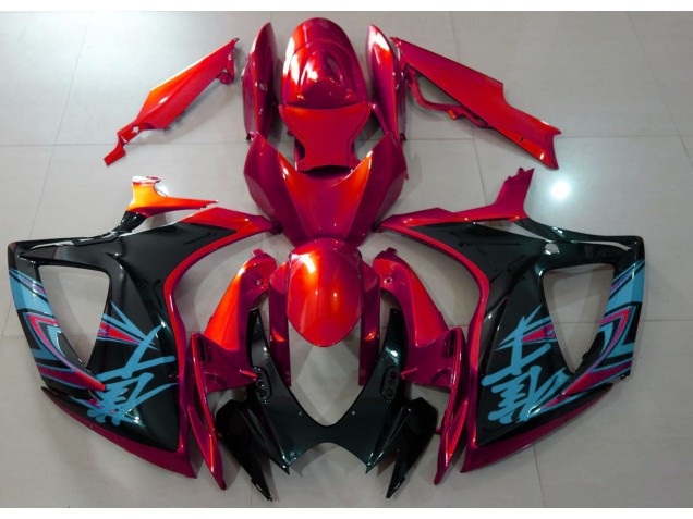 Rojo Brillante & Negro 2006-2007 Suzuki GSXR 600-750 Carenados Moto Rojo Brillante & Negro 2006-2007 Suzuki GSXR 600-750 Carenados Moto