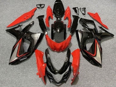 Rojo Brillante & Negro 2009-2016 Suzuki GSXR 1000 Carenados Moto