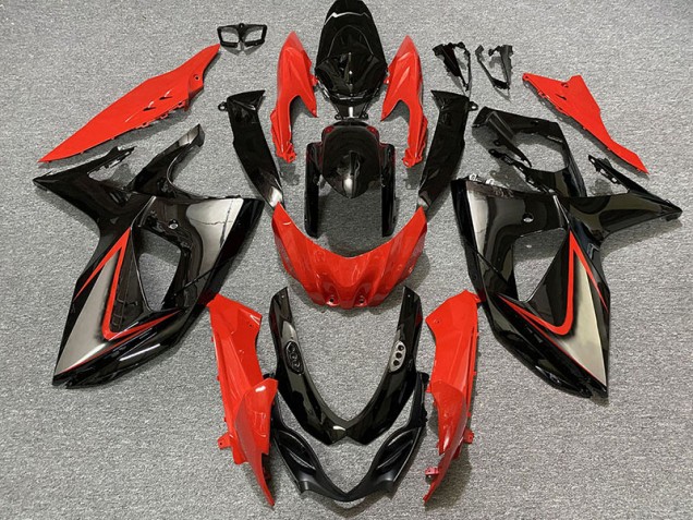 Rojo Brillante & Negro 2009-2016 Suzuki GSXR 1000 Carenados Moto Rojo Brillante & Negro 2009-2016 Suzuki GSXR 1000 Carenados Moto