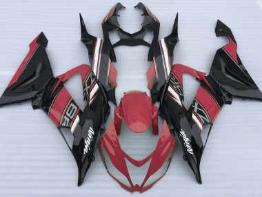 Rojo Brillante & Negro 2013-2018 Kawasaki ZX6R Carenados Moto