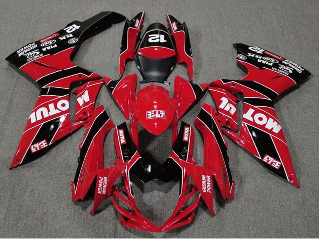 Rojo Brillante & Negro Motul 2011-2024 Suzuki GSXR 600-750 Carenados Moto Rojo Brillante & Negro Motul 2011-2024 Suzuki GSXR 600-750 Carenados Moto