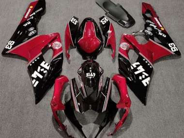 Rojo Brillante & Negro Personalizado 2005-2006 Suzuki GSXR 1000 Carenados Moto