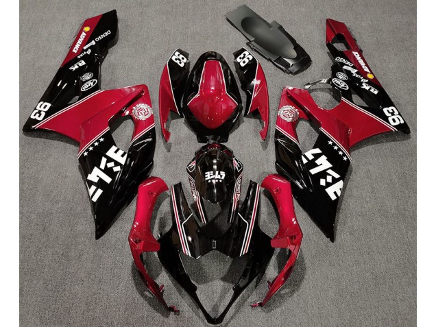 Rojo Brillante & Negro Personalizado 2005-2006 Suzuki GSXR 1000 Carenados Moto Rojo Brillante & Negro Personalizado 2005-2006 Suzuki GSXR 1000 Carenados Moto