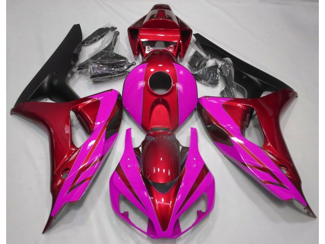 Rojo Brillante & Rosa 2006-2007 Honda CBR1000RR Carenados Moto