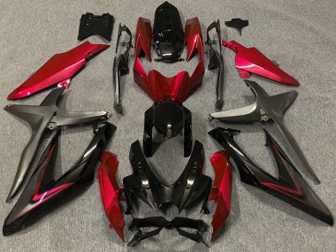 Rojo Brillante & Verde R 2008-2010 Suzuki GSXR 600-750 Carenados Moto