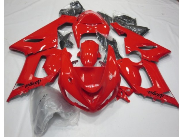 Rojo Brillo 2005-2006 Kawasaki ZX6R Carenados Moto Rojo Brillo 2005-2006 Kawasaki ZX6R Carenados Moto