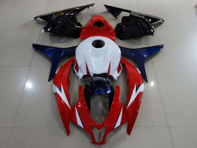 Rojo Brillo / Blanco 2009-2012 Honda CBR600RR Carenados Moto