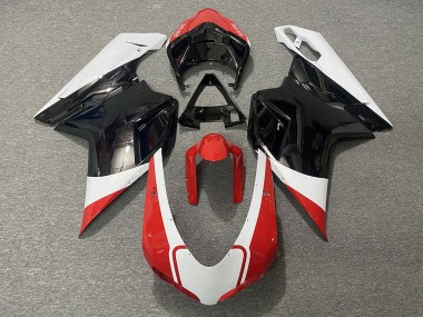 Rojo Brillo Blanco & Negro 2007-2014 Ducati 848 1098 1198 Carenados Moto